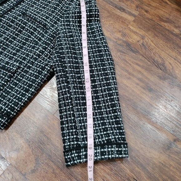 Ann Taylor Tweed Long Sleeve Open Office Work Preppy Blazer Jacket Black US 18 - Picture 13 of 14